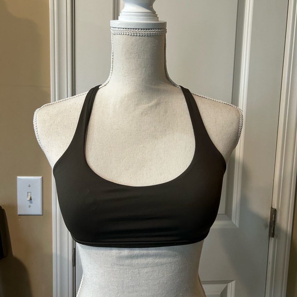Lululemon Athletica dark green free to be wild sports bra size 4